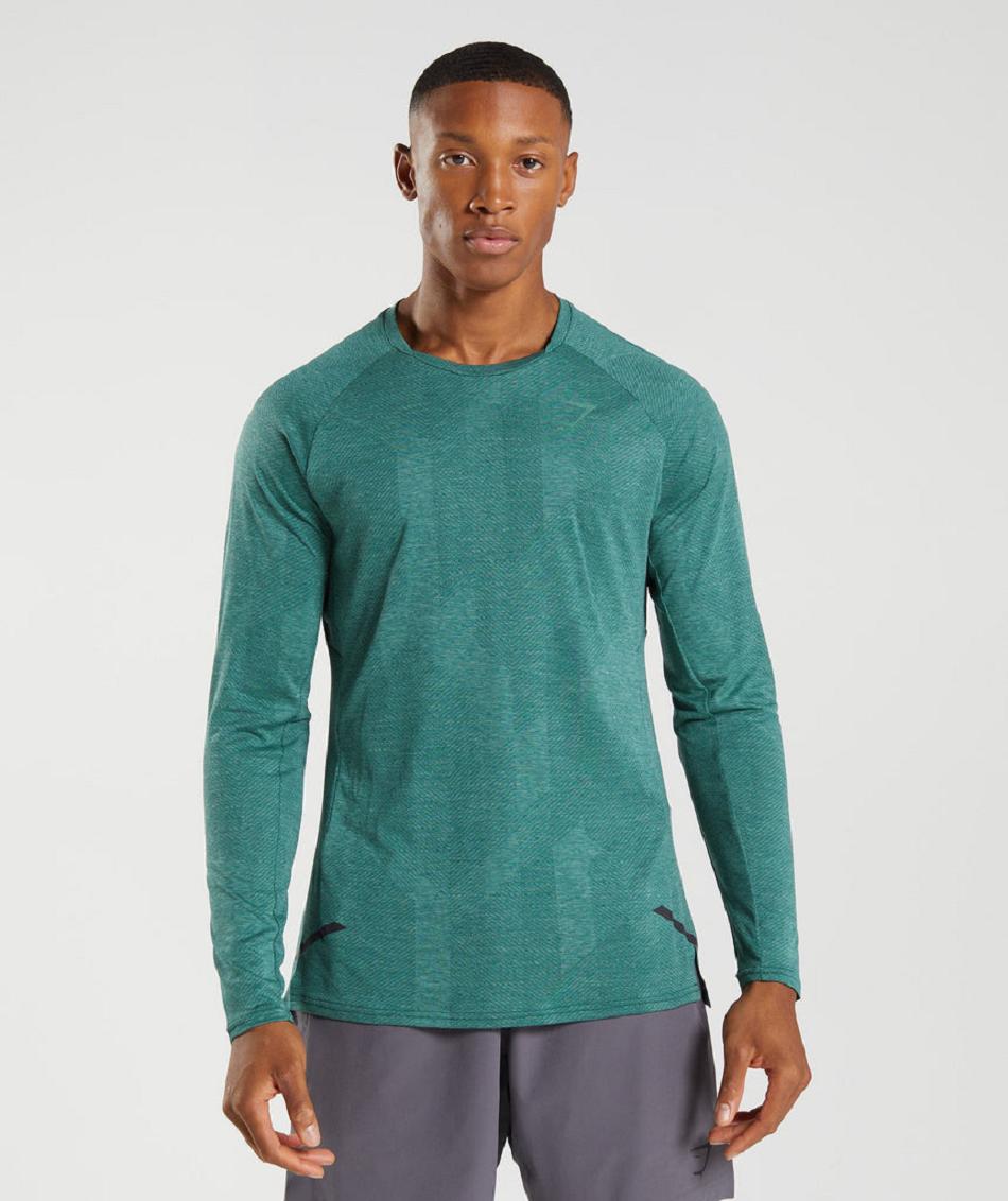 Long Sleeve Gymshark Apex Hombre Verde Verde | CO 3497QMA